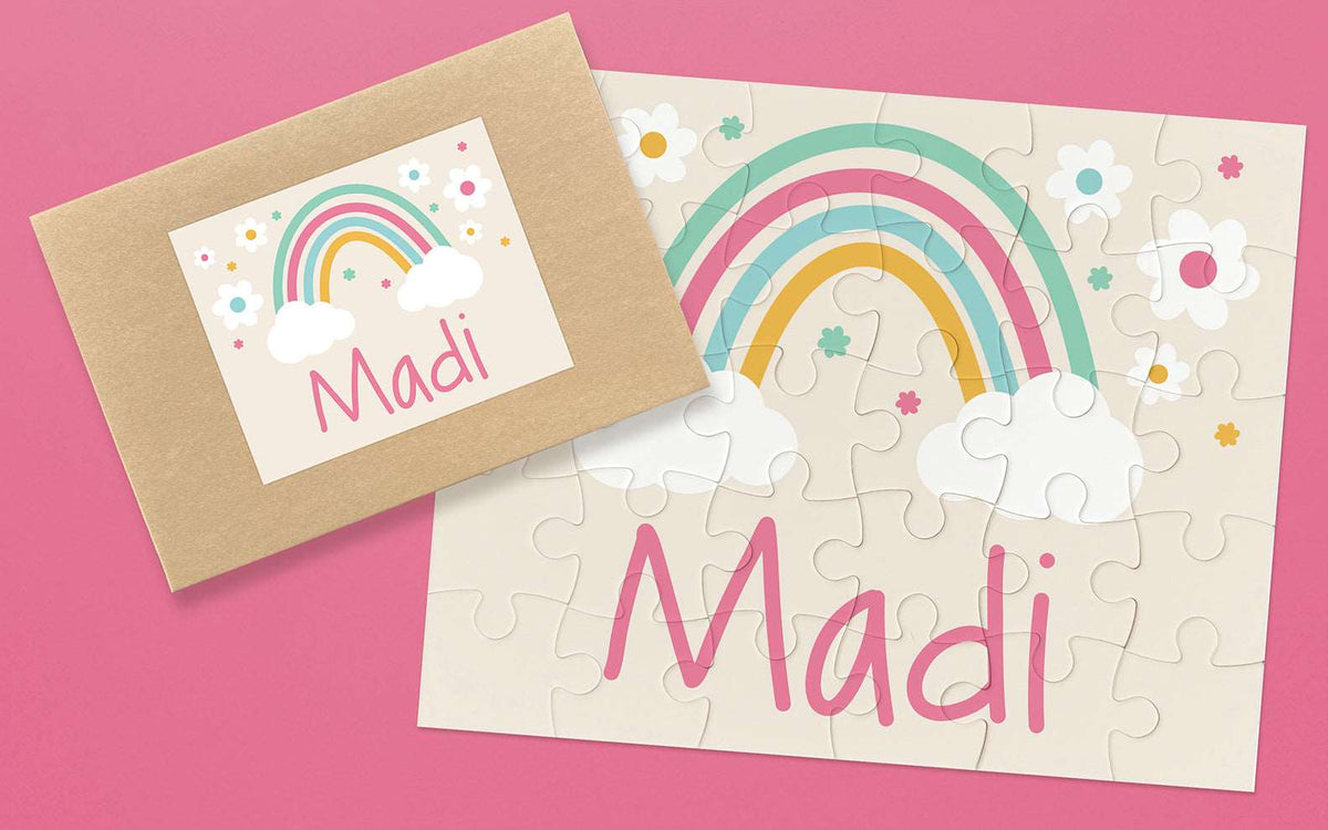 Personalized rainbow puzzle Gifts for kids